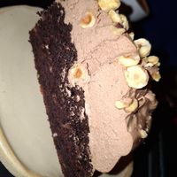 Chocolate cake at Veganika in Ljubljana