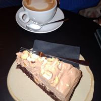 Cake and coffee at Veganika in Ljubljana