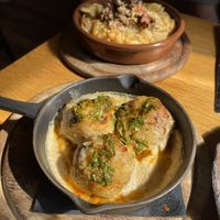 Bolitas con pan, levadura nutricional… muy ricas  at Veganika in Ljubljana