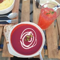 Rote Beete Suppe 😋 at Veganika in Ljubljana
