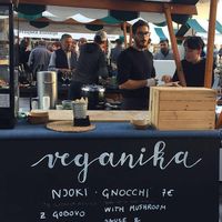 The food fair stand at Veganika in Ljubljana