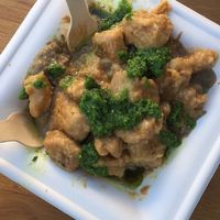 Gnocchi with mushroom & pesto  at Veganika in Ljubljana