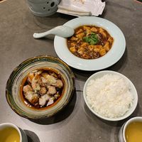 Sichuan wontons and mapo tofu.  at Pure Veggie House 心齋 - Xīn Zhāi in Taipei