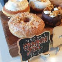 Vegan cinnamon roll donut at The Salty Donut in Miami