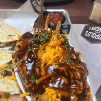 Poutine with quesadilla  at Leopold's Tavern in Calgary