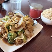 Tofu skin with broccoli  at Garden Fresh in Mountain View