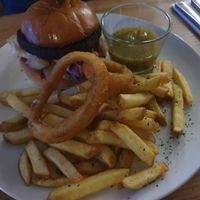 Vegan burger at The Crewe Arms in Brackley