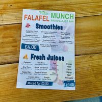 Menu Drink  at Vegan Munch in Birmingham