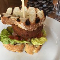 For lunch i got this vegan small hamburger, the day after they had another one with a different kind of bread. at Badhotel in Rockanje