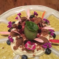 Lemon/coconut custard with crumble and basilsorbet at El Willy in Shanghai
