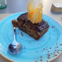 Menu of the day / dessert / carrot cake at La Terraza del Girasol in Murcia