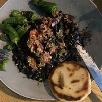 Black rice with arepa #Veganuary at Stereo in Glasgow