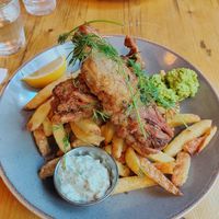 Banana blossom fish and chips at Stereo in Glasgow