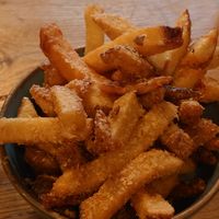 Chips with nooch!!! Love it at Stereo in Glasgow