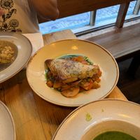 Spinach and tofu filo parcel  at Stereo in Glasgow