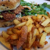 burger with tempeh rashers  at Stereo in Glasgow