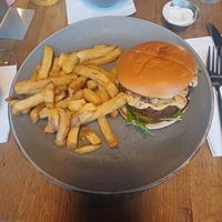 Stereo burger with chips at Stereo in Glasgow
