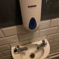 Cute sink but no paper towels or hand dryer.  at Stereo in Glasgow