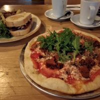 Vegan Haggis pizza at Stereo in Glasgow