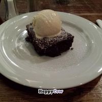 Chocolate Hazelnut Brownie with ice-cream  at Stereo in Glasgow
