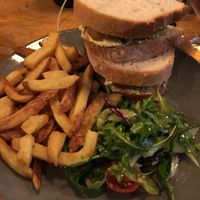 Fishstick sandwhich & chips, one of the best things i‘ve ever had at Stereo in Glasgow