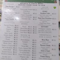 menu with loads of vegan options at Frankie's in Sorrento