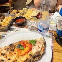 Dumplings and veggie sandwich with eggplant calzone   at Frankie's in Sorrento