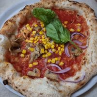 Pizza with no cheese at Frankie's in Sorrento