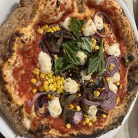 Vegan pizza  at Frankie's in Sorrento