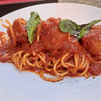 Lentil meatballs and spaghetti at Frankie's in Sorrento