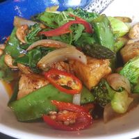 Tofu with chilli jam. Just delicious! Punchy flavours and crispy veg. at Chedi Thai in Sydney