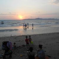 Beach below the restaurant - bring your bathing suit at Cabbages & Condoms in Pattaya