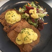 Vegan Eggs benedict   at Flow Specialty Coffee Bar & Bistro in Budapest