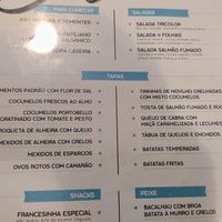 Menu das tapas at Sailorman and Friends in Povoa De Varzim