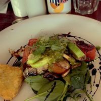 Pesto stack with two hash browns at Cafe 4U in Whakatane