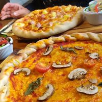 Margarita Pizza (added the mushrooms) at The Water Witch in Lancaster