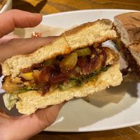 Vegan burger cross section at The Water Witch in Lancaster