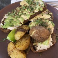 Avocado toast and sage potatoes    at Federal in Madrid