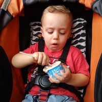 Another happy customer at Ben & Jerry's in Surfers Paradise