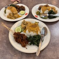 3x vegan nasi campur. The sauce on the rice was excelent!  at Padang Vegan Damai in Yogyakarta