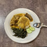 with rendang  at Padang Vegan Damai in Yogyakarta