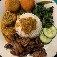 Main dish  at Padang Vegan Damai in Yogyakarta