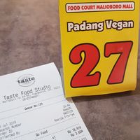 costs :-) at Padang Vegan Damai in Yogyakarta