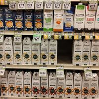 Many vegan milks and creamers at Sprouts Farmers Market in Naples