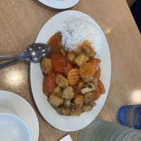 Veggie Tomato & Chicken with Rice  at Tian Ci Vegan in Darlington