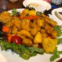 Delicious sweet and sour veggie “pork”! at Tian Ci Vegan in Darlington