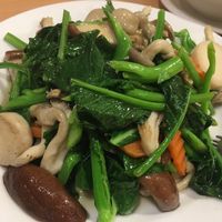 Stir-fry KayLan with mixed Mushrooms at Tian Ci Vegan in Darlington