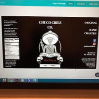 Label at Chuco Chile Company in El Paso