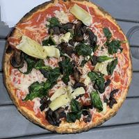 Mushroom, spinach and artichoke hearts   at Dallas Farmers Market in Dallas