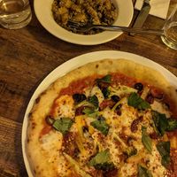 Truffle gnocchi and pizza at Plant Club in North London